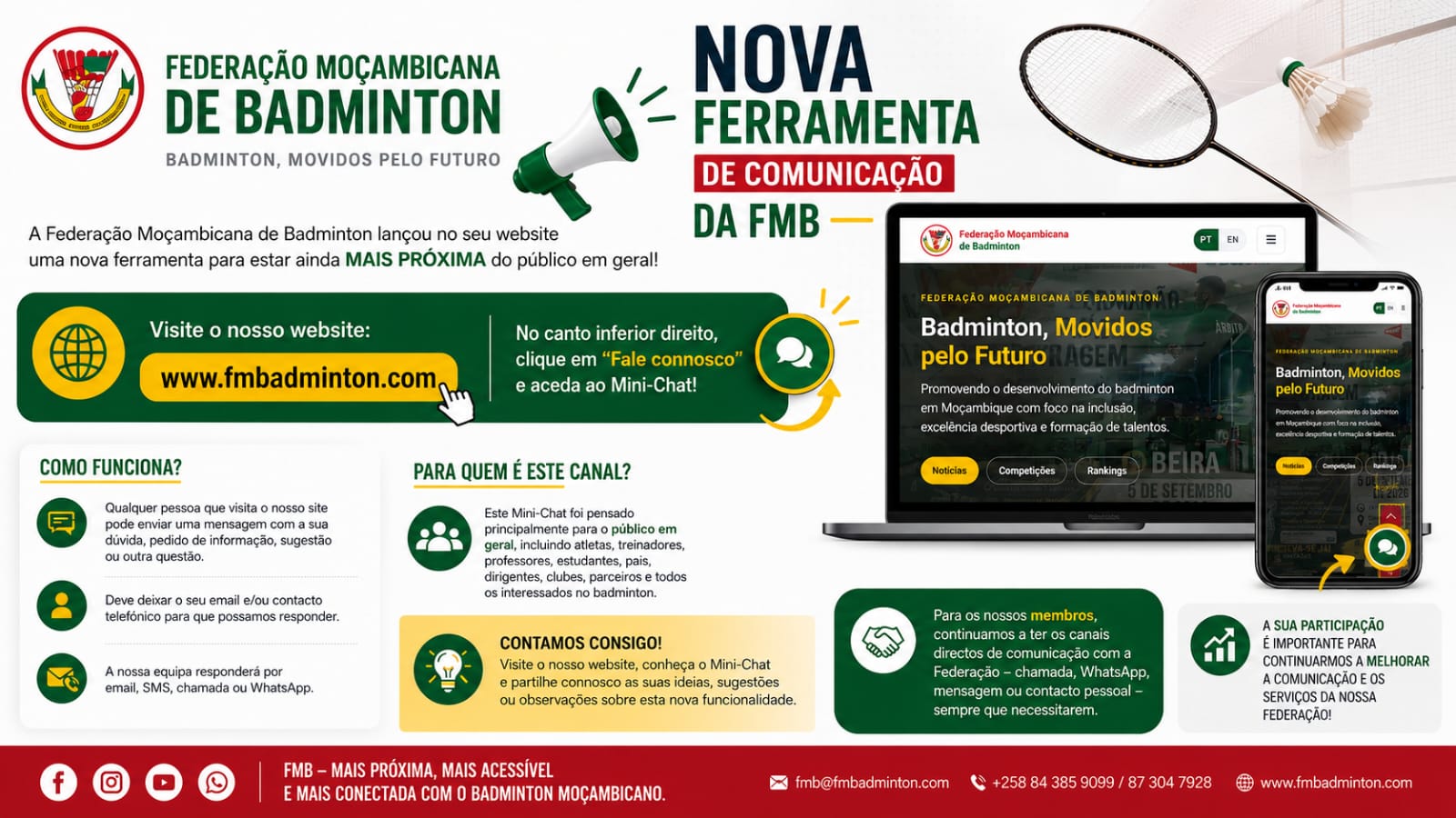 📢 NOVA FERRAMENTA DE COMUNICAÇÃO DA FMBadminton