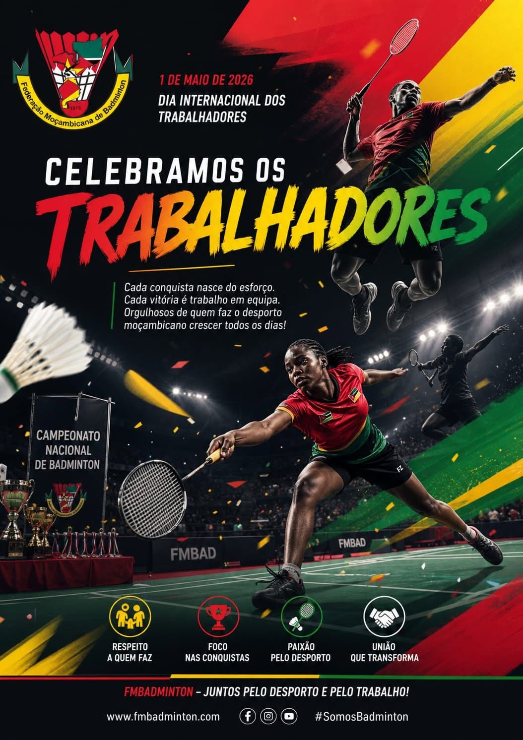 DIA DO TRABALHADOR: CELEBRANDO QUEM FAZ O DESPORTO E O BADMINTON CRESCER