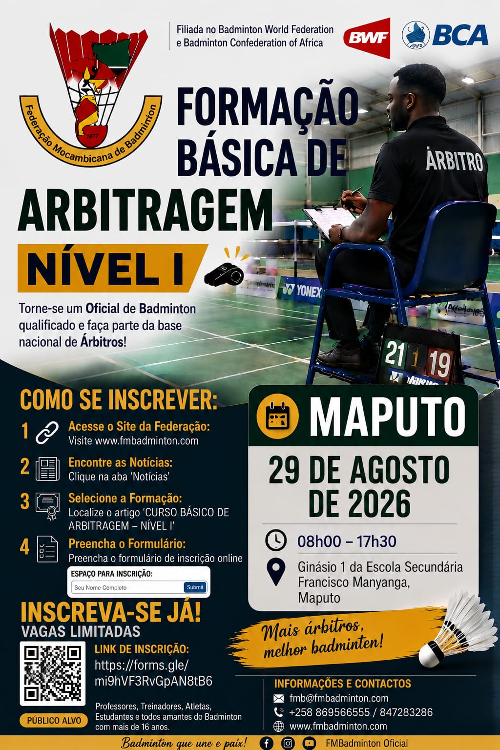 CURSO BÁSICO DE ARBITRAGEM – NÍVEL I — Maputo (29.08.2026)